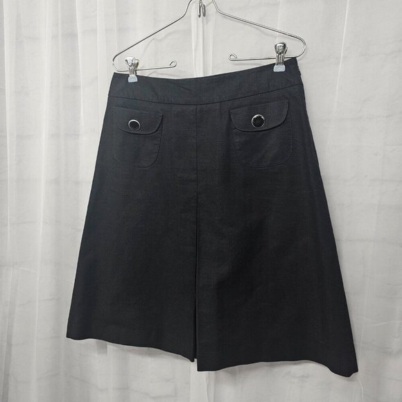 Merona Black A-Line Canvas Retro Pleated Skirt 4 - Picture 5 of 12